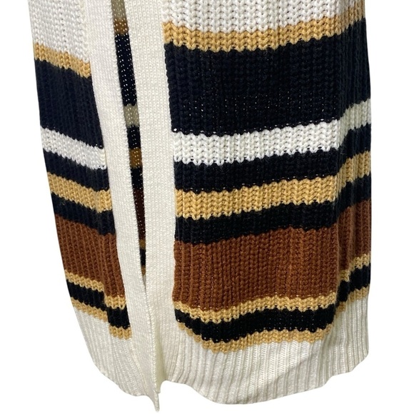 RUE21 Women's size XS Knit Cardigan Stripes Open Front Earthy Neutral Long - Picture 2 of 8